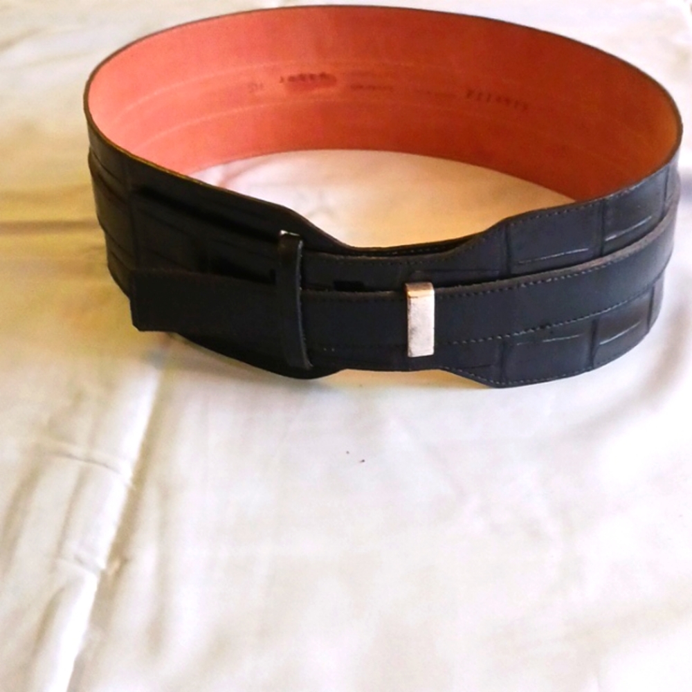 Josef black leather belt